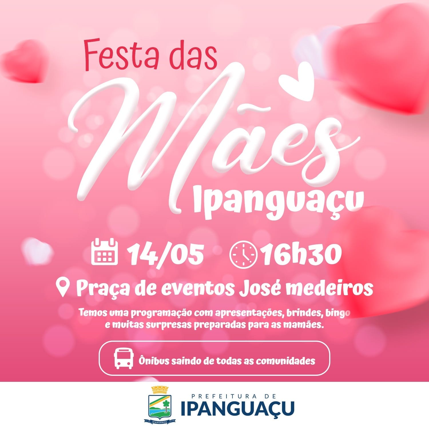 Dia das Mães será festejado neste domingo em Ipanguaçu