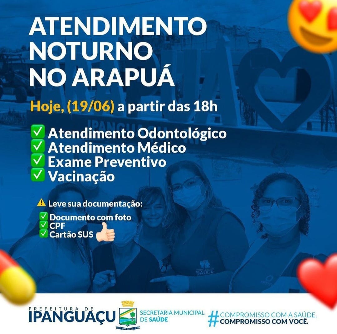 Secretaria de Saúde vai promover atendimento noturno no Arapuá