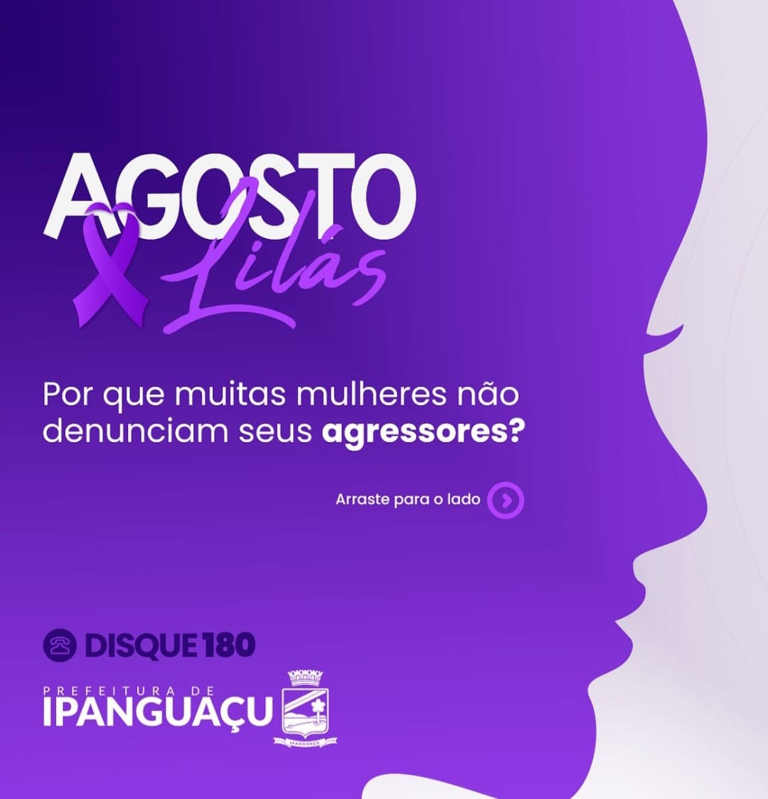 Agosto Lilás: Ipanguaçu estimula enfrentamento da violência contra a Mulher