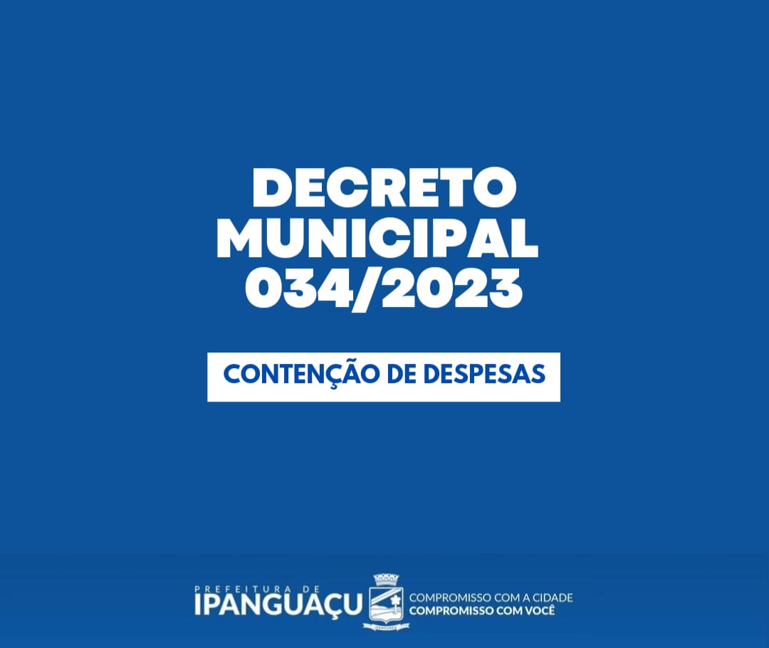 Prefeitura de Ipanguaçu publica decreto com medidas para contenção de despesas
