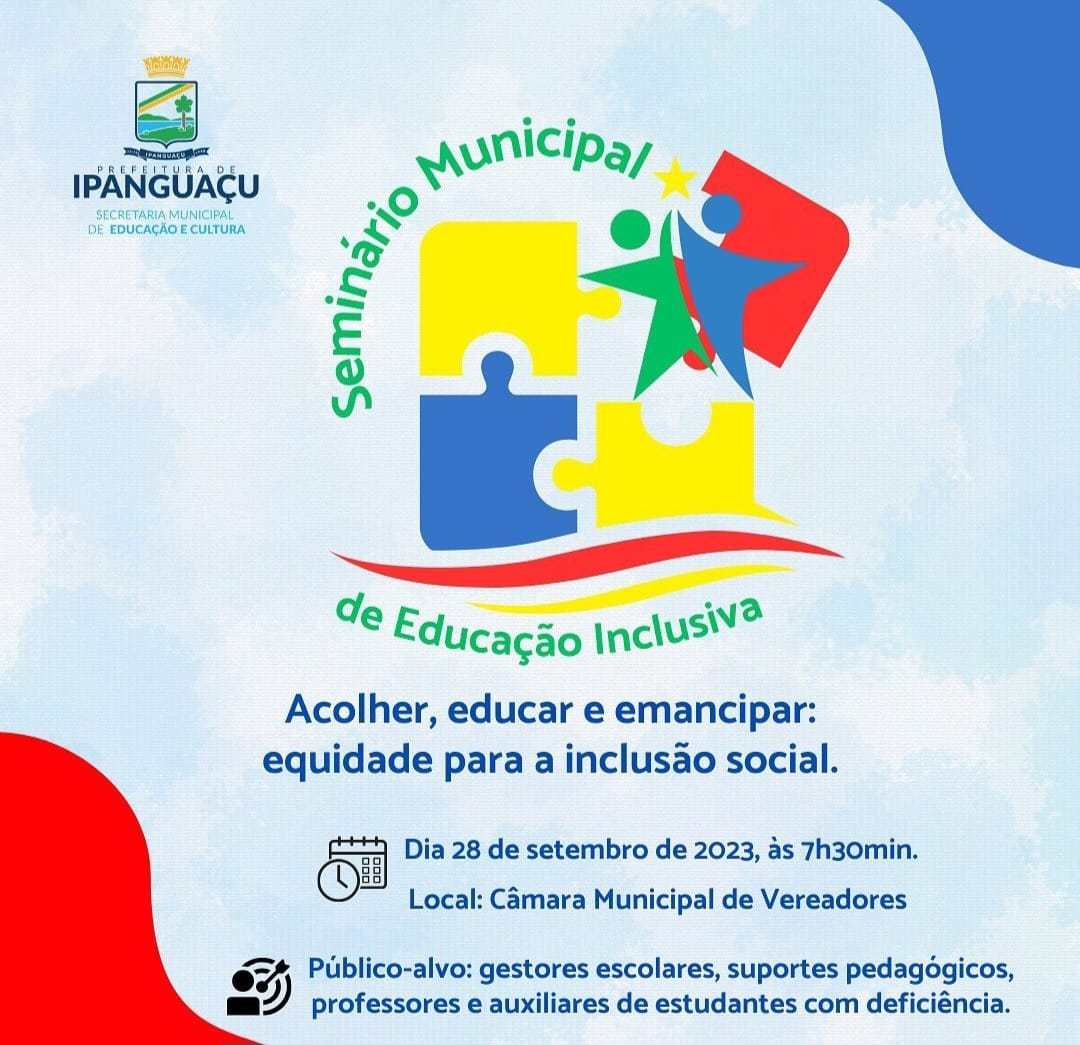 Seminário de Educação Inclusiva acontece dia 28 de setembro