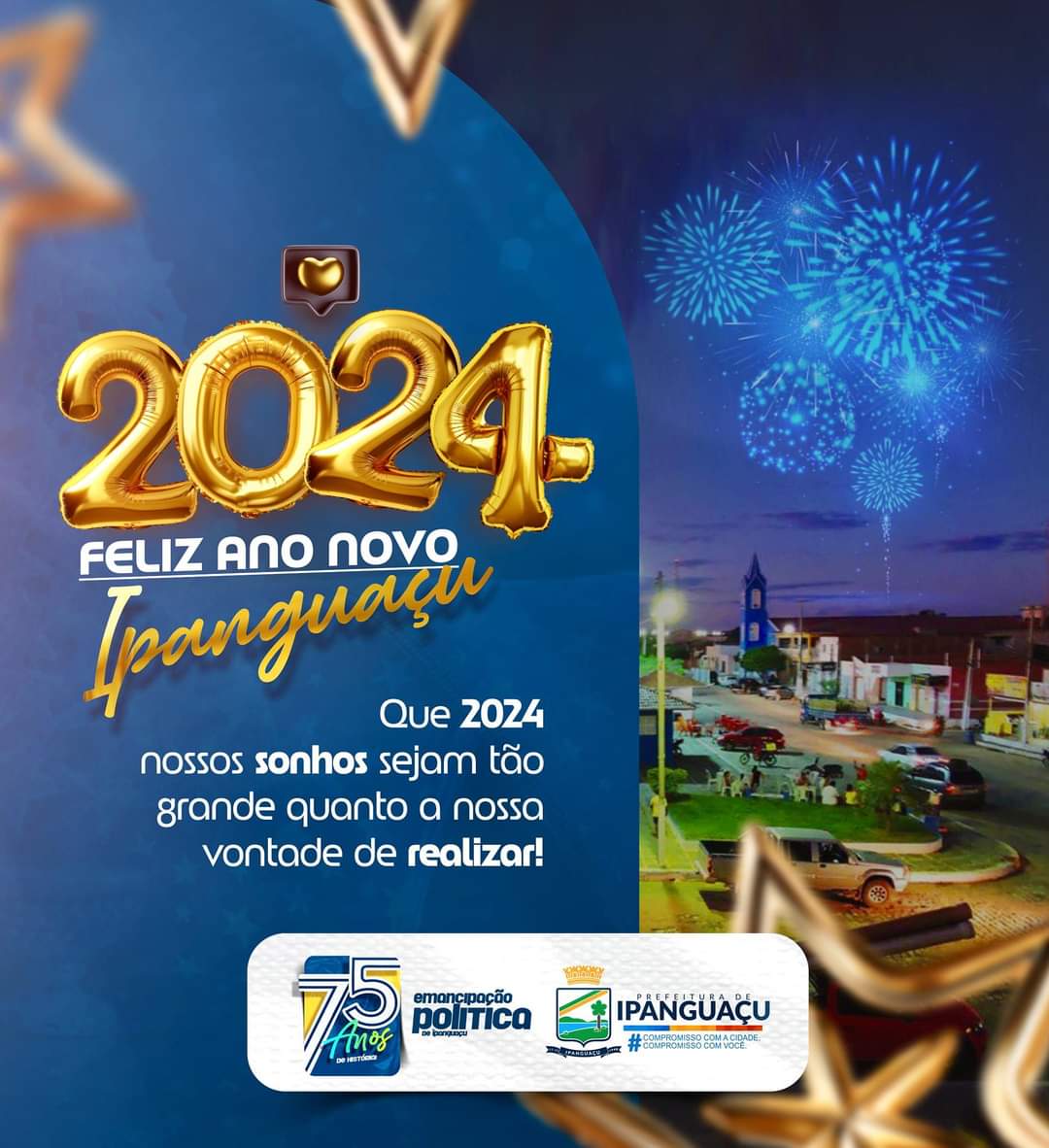 Prefeitura deseja Feliz 2024, pede cooperação e promete ano de muito trabalho e reconstrução