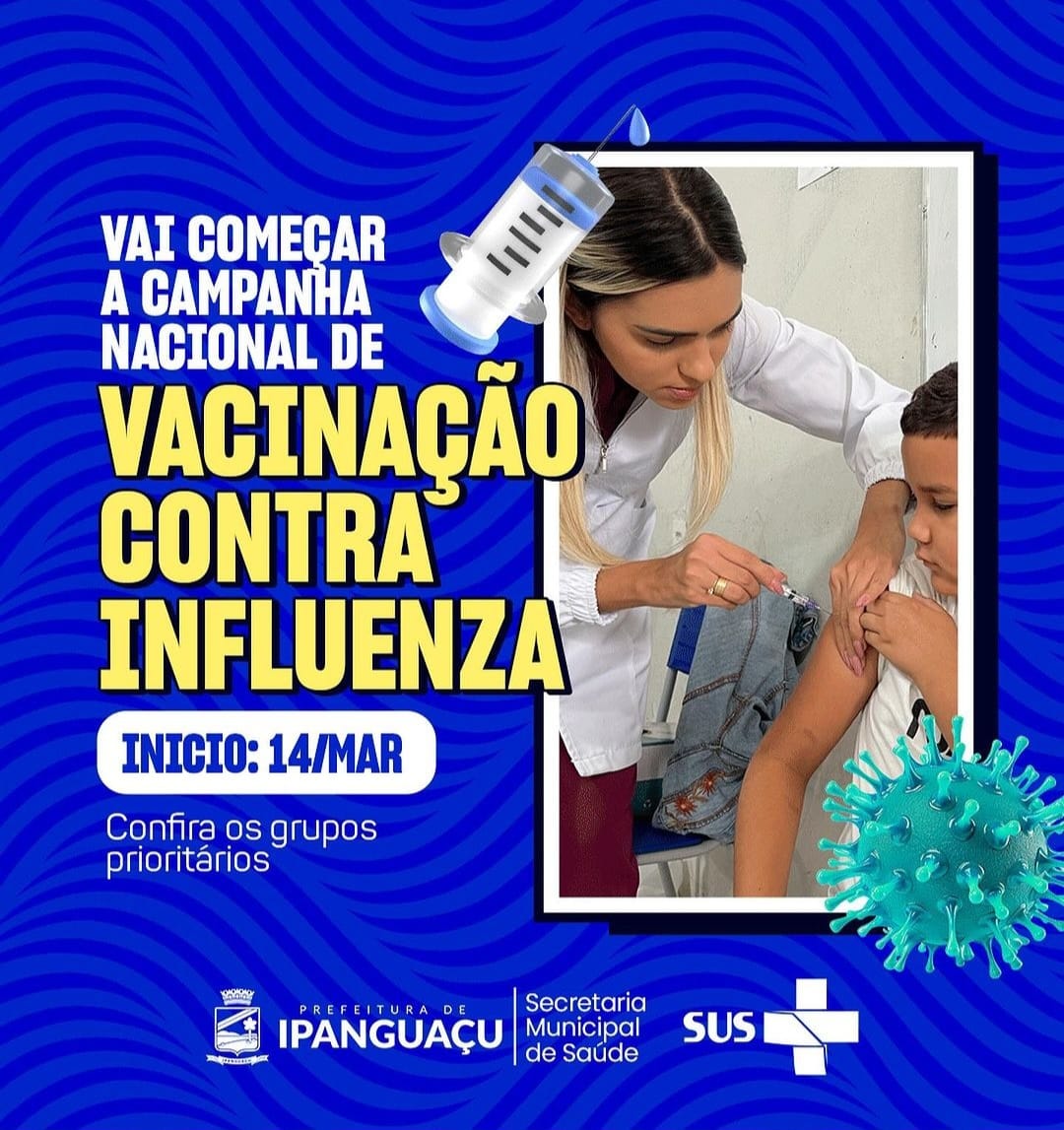 Campanha de Vacinação contra a Influenza começa dia 14 de março