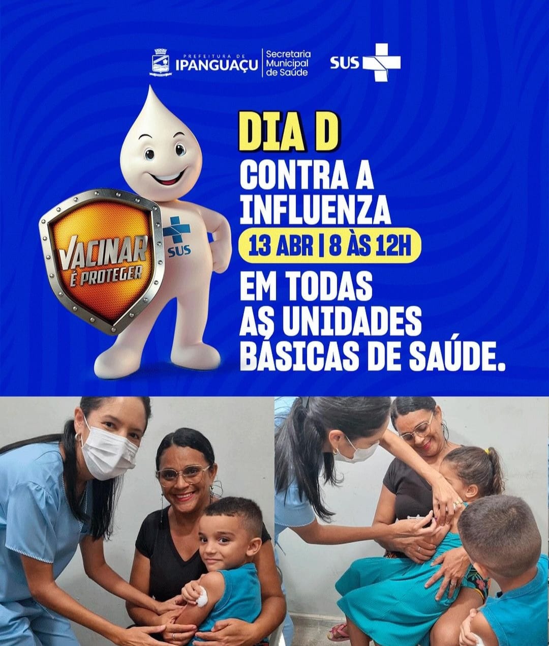 Dia D de Vacinação contra a gripe acontece neste sábado em Ipanguaçu